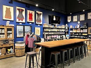 Boutique clothing and lifestyle store featuring apparel, candles, and wine displays built by Jeff Smith Construction in Auburn, CA.